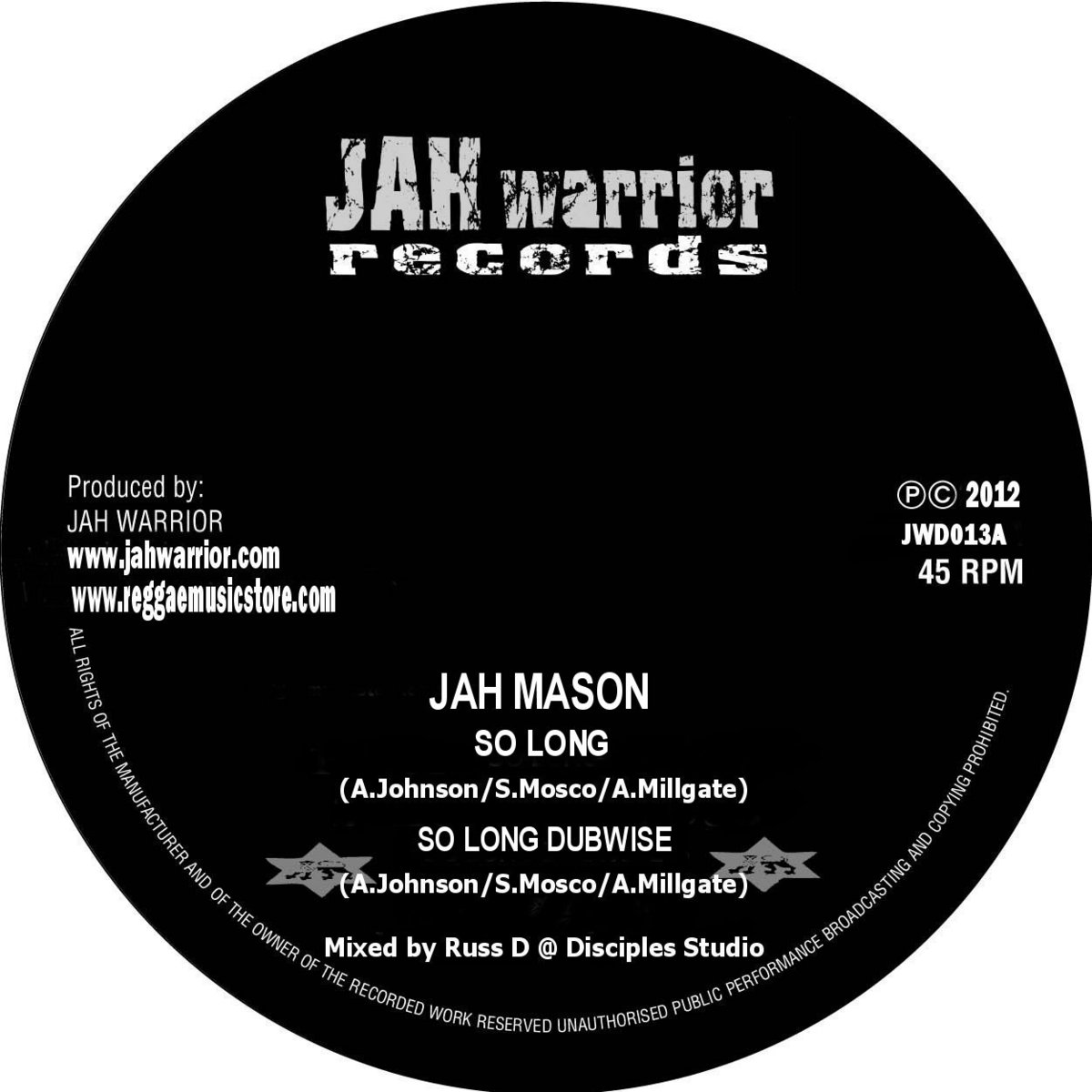 Cover Jah Warrior - So Long Dubwise
